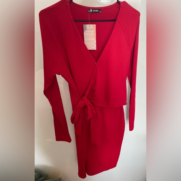NWT BTFBM Red Ribbed Dress - Picture 1 of 4